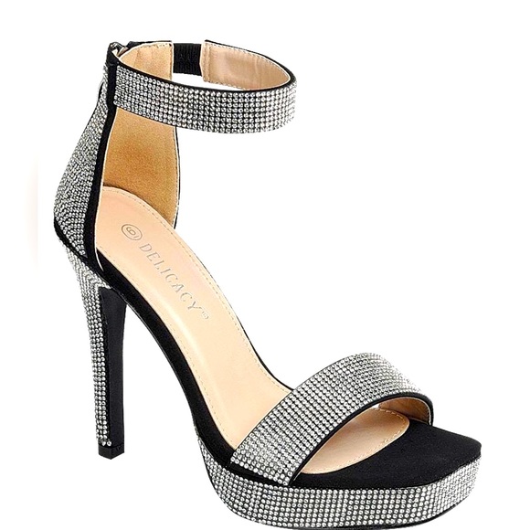 114--Crystal Studded Heels - Picture 1 of 1